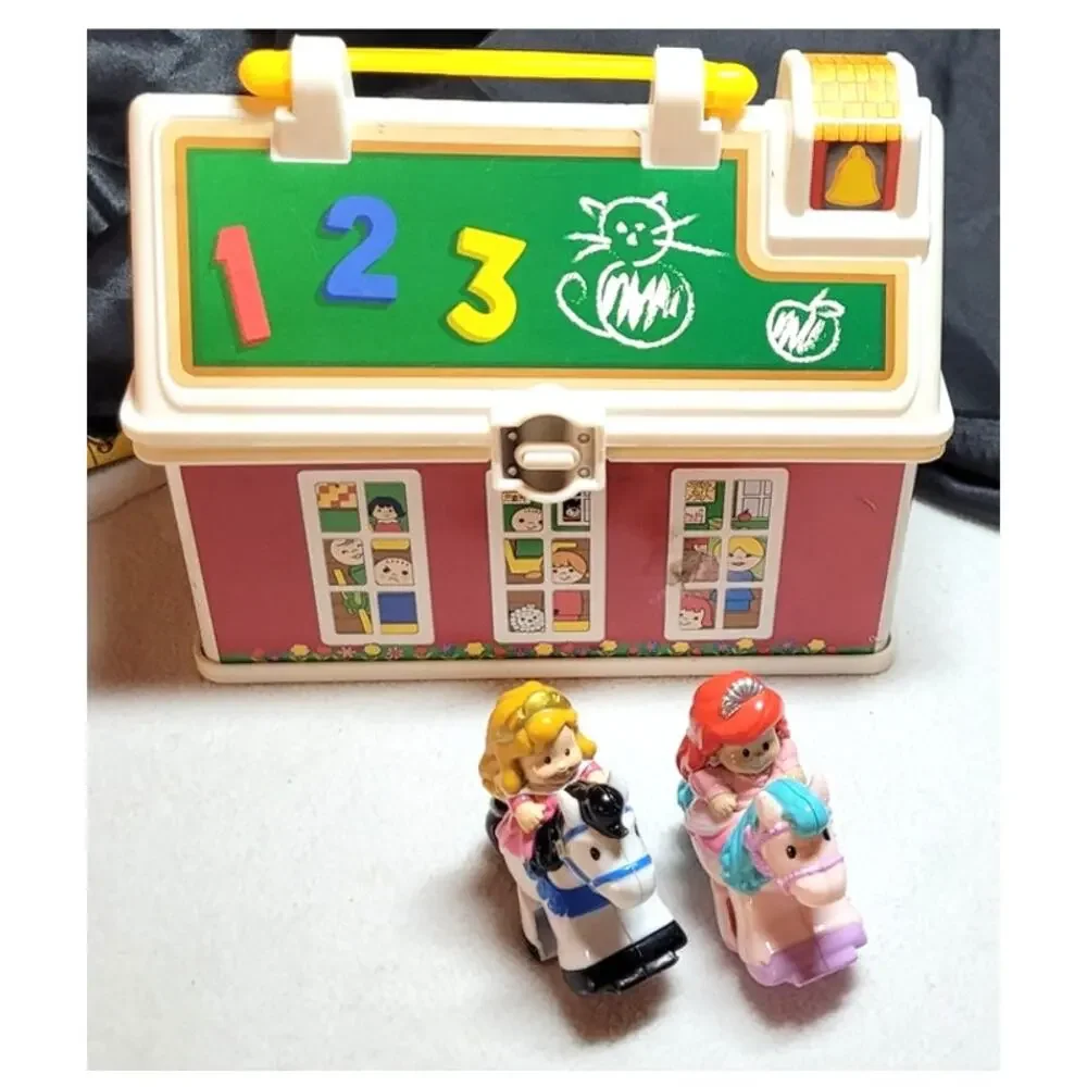 Fisher Price Little People Klip Klop Ariel & Aurora & 2008 School House Case